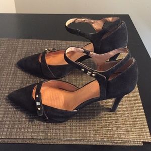 Corso Como Suede Black Ankle Heels